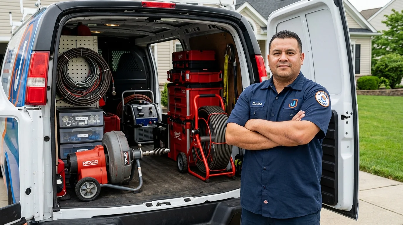 Professional drain cleaning equipment and Johns Plumbing LLC plumber in Punta Gorda