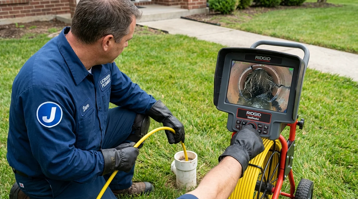 Sewer camera inspection being performed by Johns Plumbing LLC in Punta Gorda