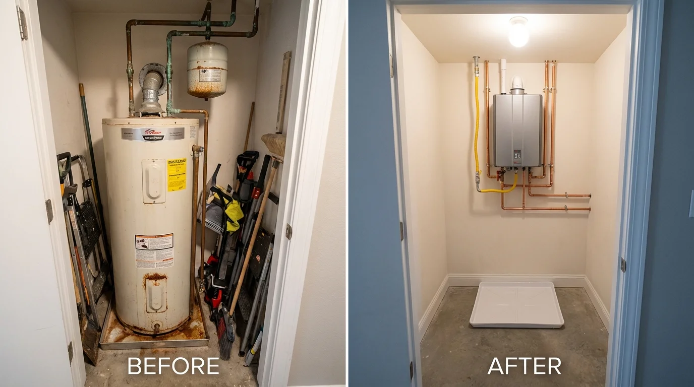 Tank water heater versus wall-mounted tankless unit comparison for Punta Gorda, FL homeowners