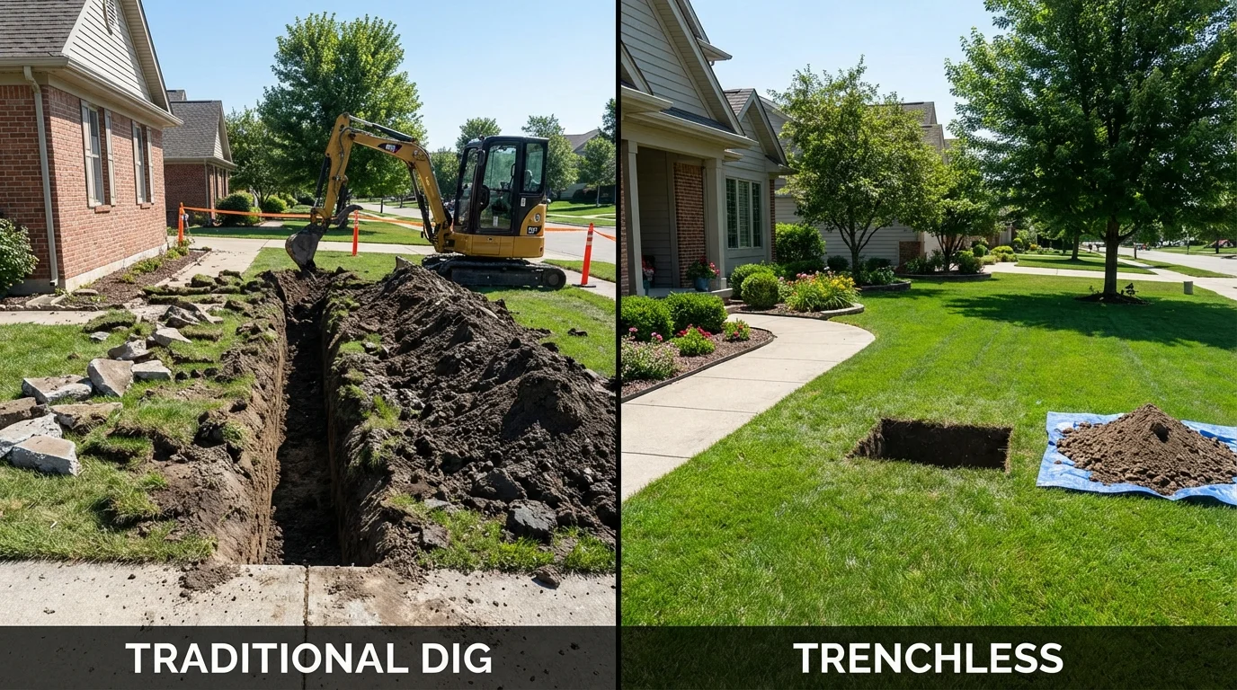 Trenchless sewer repair with minimal yard damage versus traditional excavation in Punta Gorda, FL